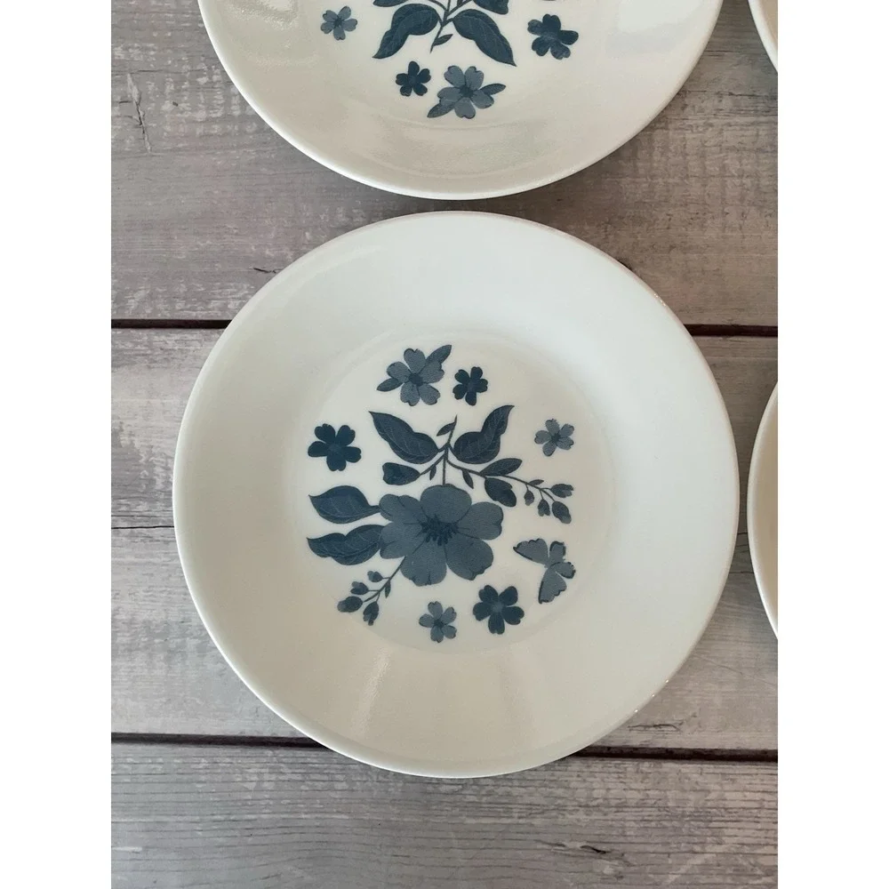 4 Pioneer Woman Corelle Evie‎ Blue Appetizer Bread Plates 6.75